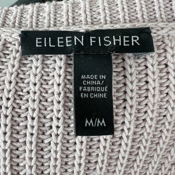 EILEEN FISHER Light Pink Organic Cotton Drop Shoulder Pullover Sweater Size M - Picture 6 of 8